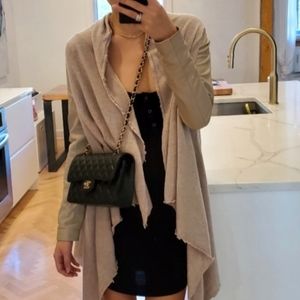 Zadig & Voltaire Deluxe Cashmere & Leather Cardigan beige cream pinkish sezane